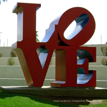 big size painted metal letters stainless steel sculpture love theme letters decoration